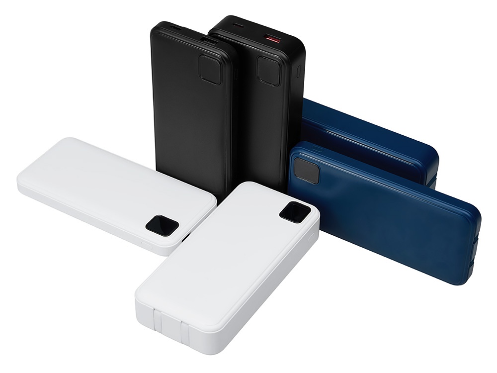 Внешний аккумулятор со встроенными кабелями Фрэйм, 10000мач