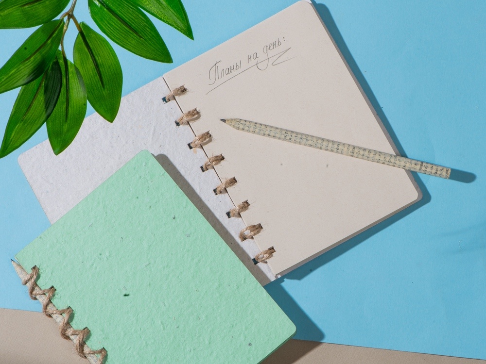 Блокнот А5 с бумажным карандашом и семенами цветов микс