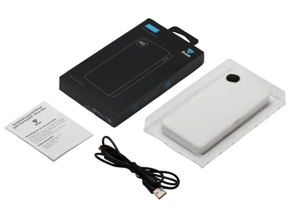 Внешний аккумулятор Mild, металлик soft-touch, 10 000 mAh