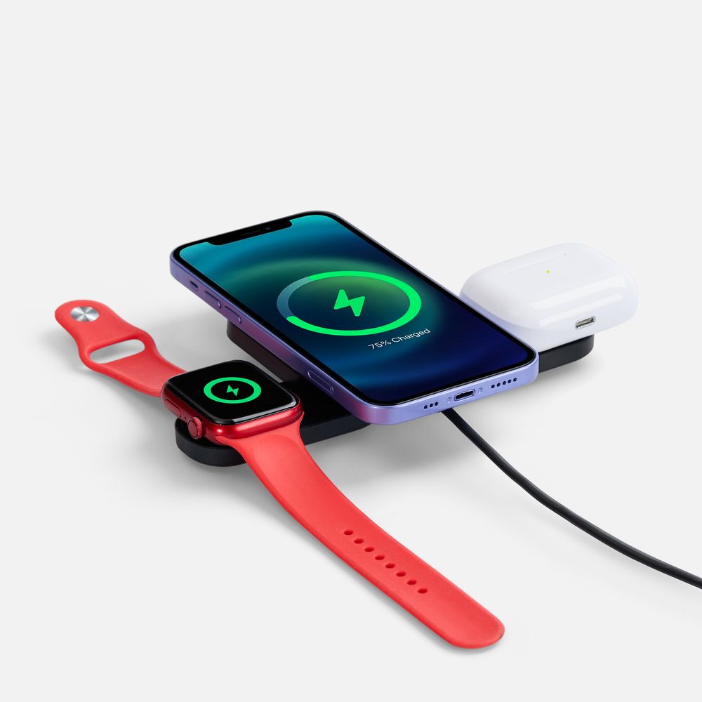 Складная станция беспроводной зарядки Trilogic