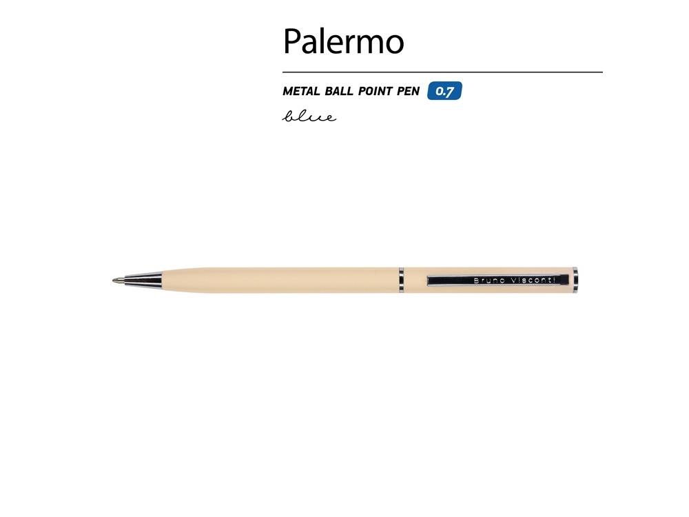 Ручка металлическая шариковая Palermo, софт-тач