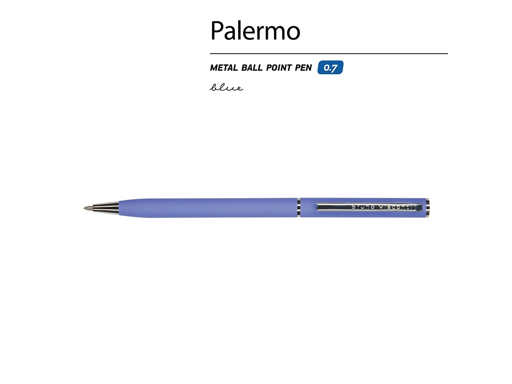 Ручка металлическая шариковая Palermo, софт-тач