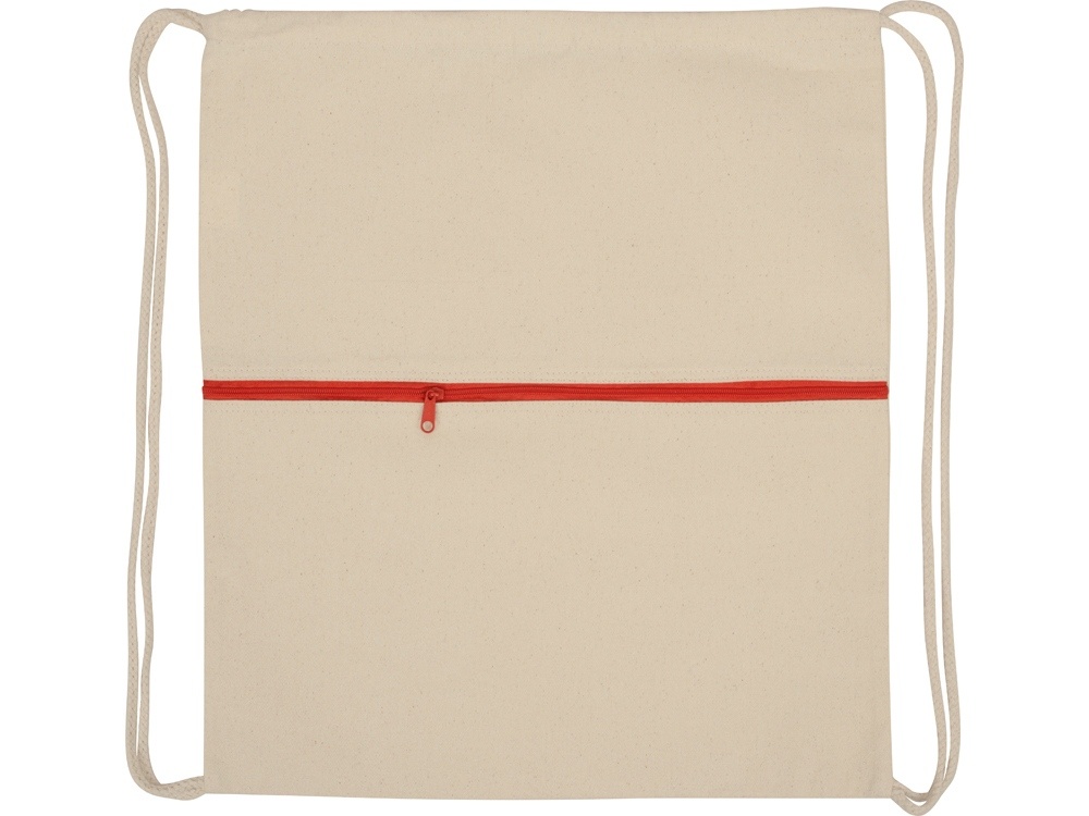 Рюкзак-мешок хлопковый Lark с цветной молнией