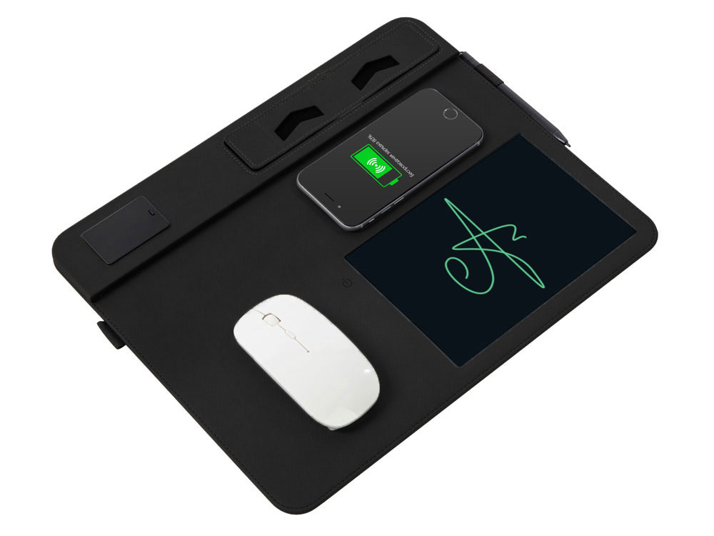 Многофункциональный коврик для мыши Multi Pad с беспроводной зарядкой и LCD экраном, 10 Вт