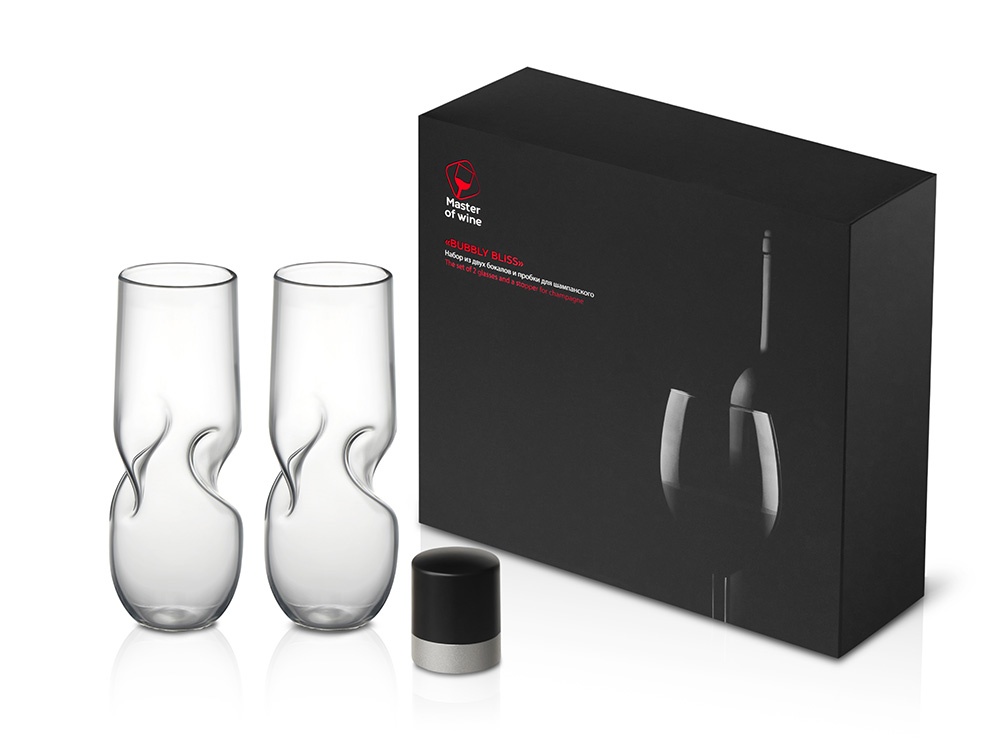 Набор из двух бокалов и пробки для шампанского Bubbly Bliss