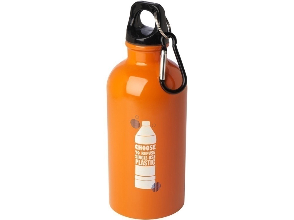 Одностенная бутылка для воды с карабином Oregon, 400 мл